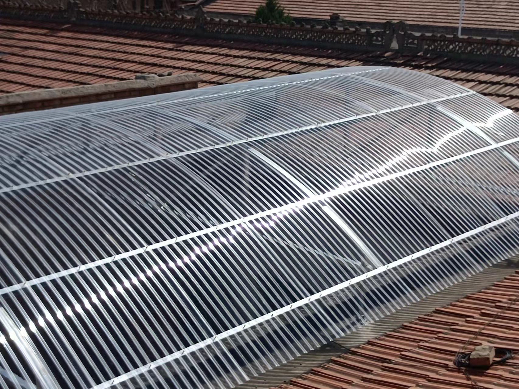 Curved Skylight Roof Project: Corrugated Polycarbonate Sheet Application