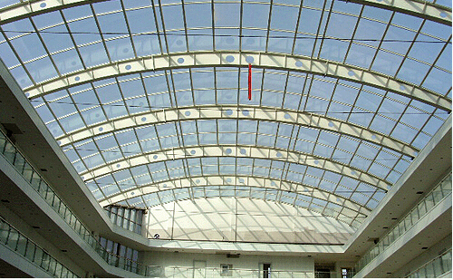Shopping mall polycarbonate canopy installation