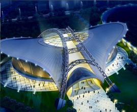 Sports stadium with U-Lock polycarbonate skylight roof system