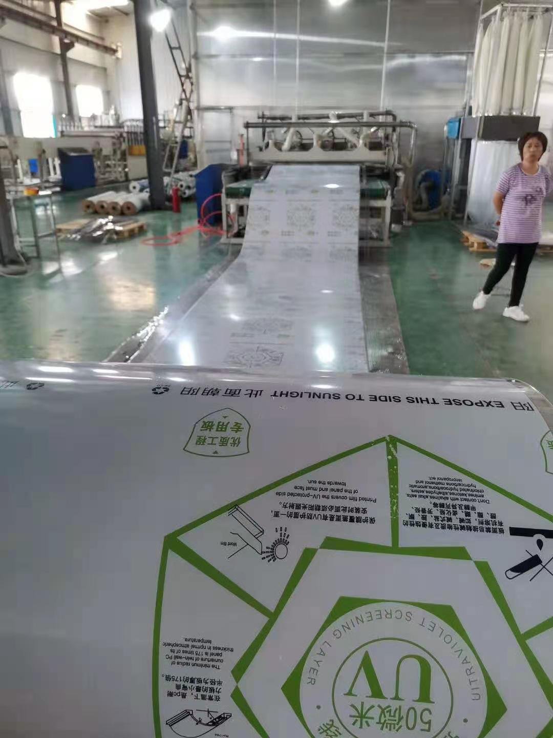 Solid polycarbonate sheet on the extrusion line at the Jietai factory